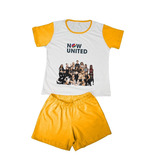 Pijama Now United Curto Feminino Kpop Personalizado
