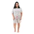 Pijama Plus Size Manga Curta E Short Feminino Malha Conforto