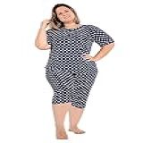 Pijama Plus Size Pescador Bermudão Liganete 54 Azul Poá Branco Médio 