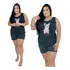 Pijama Plus Size Regata Feminino Adulto Estampas Sortidas