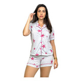 Pijama Short Doll Americano Estampado Blogueirinha