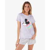 Pijama Short Doll Malha Tie Dye Mickey Mouse Disney