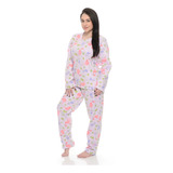 Pijama Soft Inverno Peluciado Feminino Adulto Manga Longa