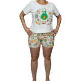 Pijama Sonhart 100 Algodão Camiseta Manga Curta E Shorts