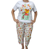 Pijama Sonhart 100 Algodão Corsário E Camiseta Manga Curta