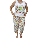 Pijama Sonhart Capri E Camiseta Regata 100 Algodão Confort