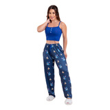 Pijama Stitch Feminino Conjunto Cropped Adulto Blusa E Calça