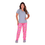 Pijama Todas Estações Calça E Blusa Manga Curta Linha Noite