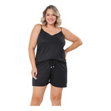 Pijama Verão De Alcinha Malha Plus Size
