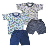 Pijama Verão Masculino Infantil Fresquinho Kit