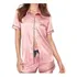 Pijama Victoria S Secret Cetim Manga Curta Original Rosa