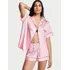 Pijama Victoria S Secret De Seda Short Listrado De Rosa