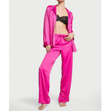 Pijama Victorias Secret Seda Modelo Clássico Fucshia Frenzy