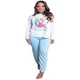 Pijamas Longo Adulto Feminino Manga Comprida Inverno Fechado