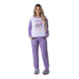 Pijamas Longo Adulto Feminino Manga Comprida Inverno Fechado