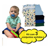 Pijaminha Infantil Kit Com 3 Criança Bebê Menino Menina