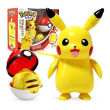 Pikachu Pokemon Entra Na Pokebola Articulado Na Caixa
