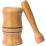 Pilão C Socador Em Madeira 13 5 Cm Socador Alho 99866