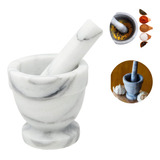 Pilao Pedra Marmore Socador Alho Macerar Tempero 10cm Cinza