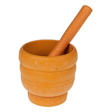 Pilão Socador De Alho Sal Pimenta Tempero Fresco E Caseiro