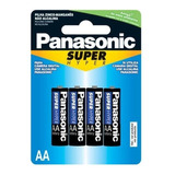 Pilha Aa Panasonic Super Hyper Um-3sh Cilíndrica - Kit De 4 Unidades