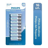 Pilha Aa Philips Alcalina Power Blister 1 5v Com 16 Unidades
