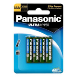 Pilha Aaa Panasonic Super Hyper R03ual 4b400 Cilíndrica Kit De 4 Unidades