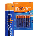 Pilha Alcalina Aa Longa Duração 1.5v Inova 4 Unidades