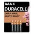 Pilha Alcalina Aaa Palito Duracell Com 4 Unidades