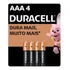 Pilha Alcalina Aaa Palito Duracell Com 4 Unidades