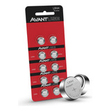 Pilha Alcalina Lr44 Avant Bateria A76 Ag13 Kit 10 Unidades