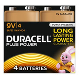 Pilha Duracell Coppertop Mn1604 Retangular - Kit De 4 Unidades