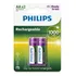 Pilha Philips - Pilhas Pilha Recarregável Philips Aa1,2v 1000mah Cartela 2 Unidades