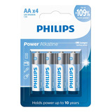 Pilha Philips Alcalina Aa 1 5v 4 Unidades Lr6p4b 59 Pequena