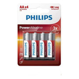 Pilha Philips Power Alkaline Aa Com 4 Unidades
