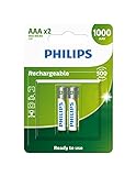 Pilha Philips Recarregável Aaa 1.2v 1.000mah Com 2 Unidades R03b2rtu10/59