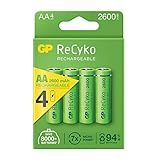 Pilha Recarregavel AA GP Recyko Bateria 2A 2600mAh Pequena 4 Unidades