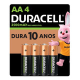 Pilha Recarregável Aa Pequena 2500mah Duracell