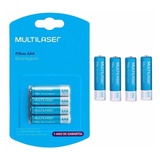 Pilha Recarregável Aaa Cilíndrica Multilaser Cb050 4 Kit