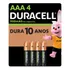 Pilha Recarregável Aaa Palito 900mah Duracell 4 Unidades