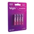 Pilha Recarregável Aaa Palito 900mah Elgin Blister C/4 Unid