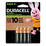 Pilha Recarregável Aaa Palito Duracell Com 4 Unidades