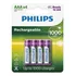 Pilha Recarregavel Philips Aaa 1000 C/ 4 Und Rtu Original Nf