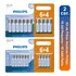 Pilhas Alcalinas Philips 10 Palito Aaa + 10 Pequena Aa