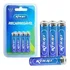 Pilhas Recarregáveis Aaa 4 Uni 1100mah Palito Cartela Rápido