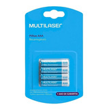 Pilhas Recarregáveis Multilaser Com 4 Unidades 1000 Mah 3aaa