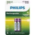 Pilhas Recarregável Palito Philips Aaa 1000mah Kit Com 2 Un