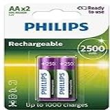 Pilhas Recarregavel Philips 2500mah Aa Original Kit C 2 Un