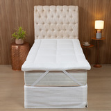 Pillow Top Para Cama De Solteiro Fibra Siliconada Luxo Macia