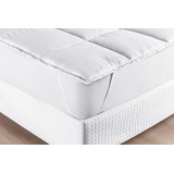 Pillow Top Protetor De Colchão Cama Queen Box Nobless 6cm Cor Branco Desenho Do Tecido Liso